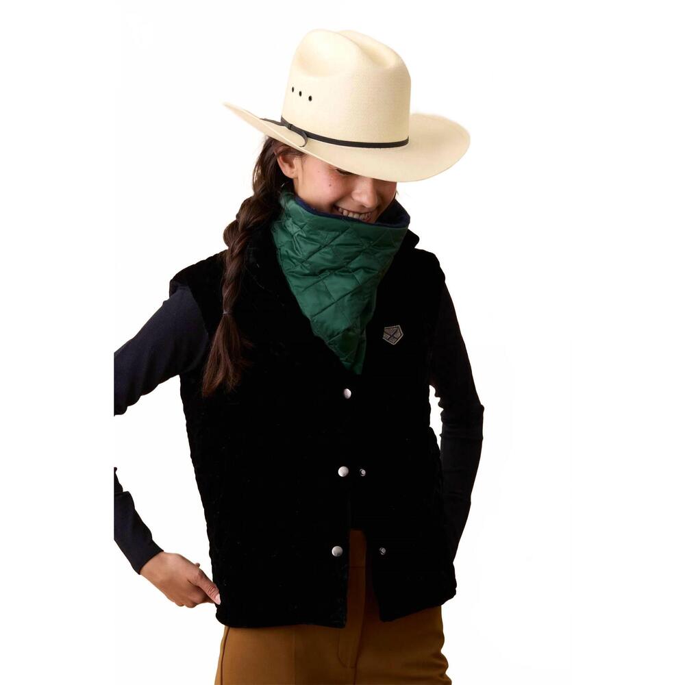 NEW POWDER PUFF COLLECTION quilted recycled nylon vest in black velvet